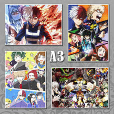 Плакаты А3 Аніме Boku No Hero Academia
