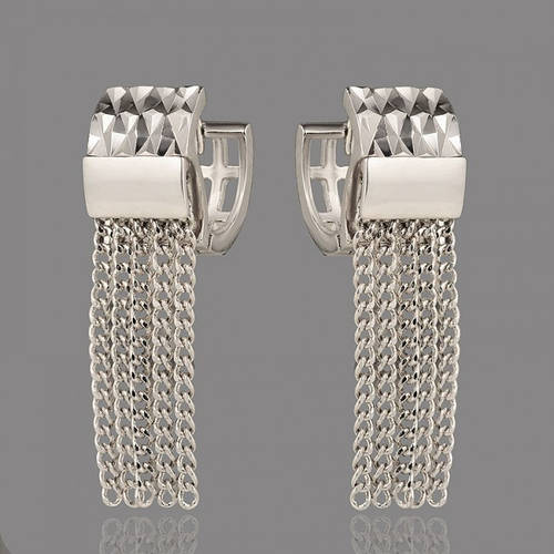 Купить Серьги с цепочками. Размер 3 см, медзолото, медицинское золото ...