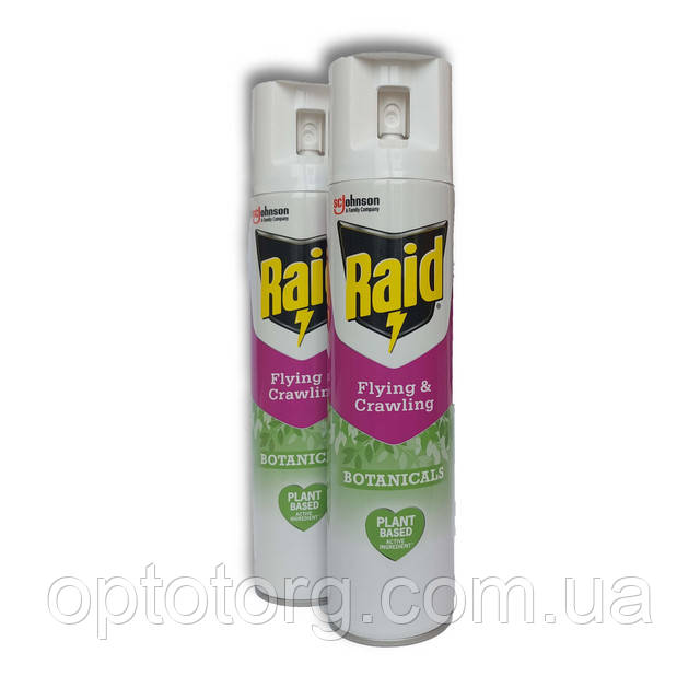 Аерозоль від усіх видів літаючих та повзаючих комах Raid Botanicals 300мл