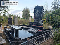 Оригинальный надгробный памятник из черного гранита мужчине № 91