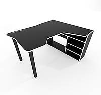 Геймерский игровой стол Kano ДСП Черное, кромка Красная, 120х140х75 см (Comfy-Home ТМ) ДСП чорне кромка біла