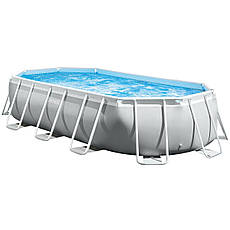 Каркасні найбільші басейни інтекс Intex 26796 OVAL (503х274х122 см) з насосом, драбиною та тентом, фото 5