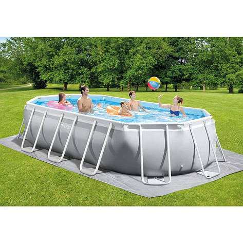 Каркасні найбільші басейни інтекс Intex 26796 OVAL (503х274х122 см) з насосом, драбиною та тентом, фото 1