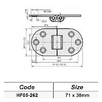 Петля 71x38x2 нержавеющая сталь 180°