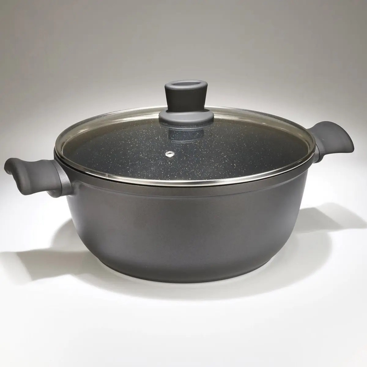 Кастрюля з кришкою Tiross TS1291 (5.9 л, розмір 28 см * 12,5 см, антипригарне мармурове покриття)