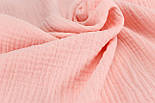 Лоскуток. Муслін однотонний двошаровий жатий, колір рожево-пудровий 47*140 см, фото 3