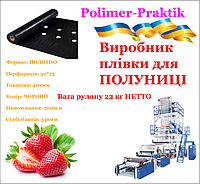 Пленка для клубники с отверстиями ЧЕРНОЕ ПОЛОТНО 1200м*40мкм*500метров