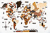 Карта Світу на стіну, дерев'яна багатошарова з країнами та столицями 3д, фото 3
