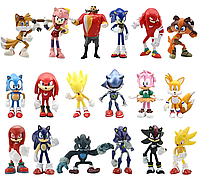 Набор Sonic Boom 18 шт Ёжик Супер Соник 7 см - Sonic the Hedgehog