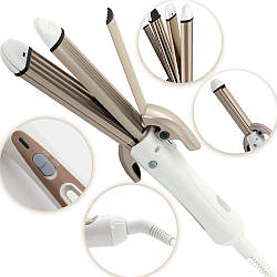 Керамічний утюжок праска для волосся 4в1 30W, Geemy GM 2962 / Прилади для укладання волосся / Плойка гофре / Щипці