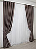 Комплект штор (2шт. 1,5х2,75м.) оксамит (бархат) "Kadife". Колір коричневий. Код 1131ш 30-949, фото 3