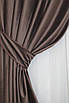 Комплект штор (2шт. 1,5х2,75м.) оксамит (бархат) "Kadife". Колір коричневий. Код 1131ш 30-949, фото 4
