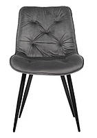 Стілець M-48 сірий велюр на металевих чорних ногах, фото 10