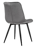Стілець M-48 сірий велюр на металевих чорних ногах, фото 7