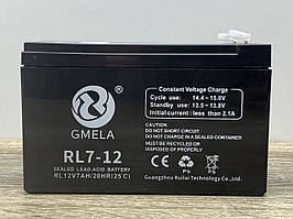 УЦЕНКА Батарея (Акумулятор) 12V 7Ah GMELA RL7-12 (RL12V7AH/20HR) 25°C чорна нова