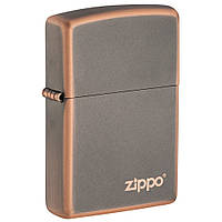 Zippo Rustic Bronze Zippo Logo 49839ZL, зажигалка зиппо лого