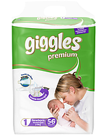 Підгузки дитячі Giggles Premium Розмір 1 Newborn 2-5 кг. (56 шт.)