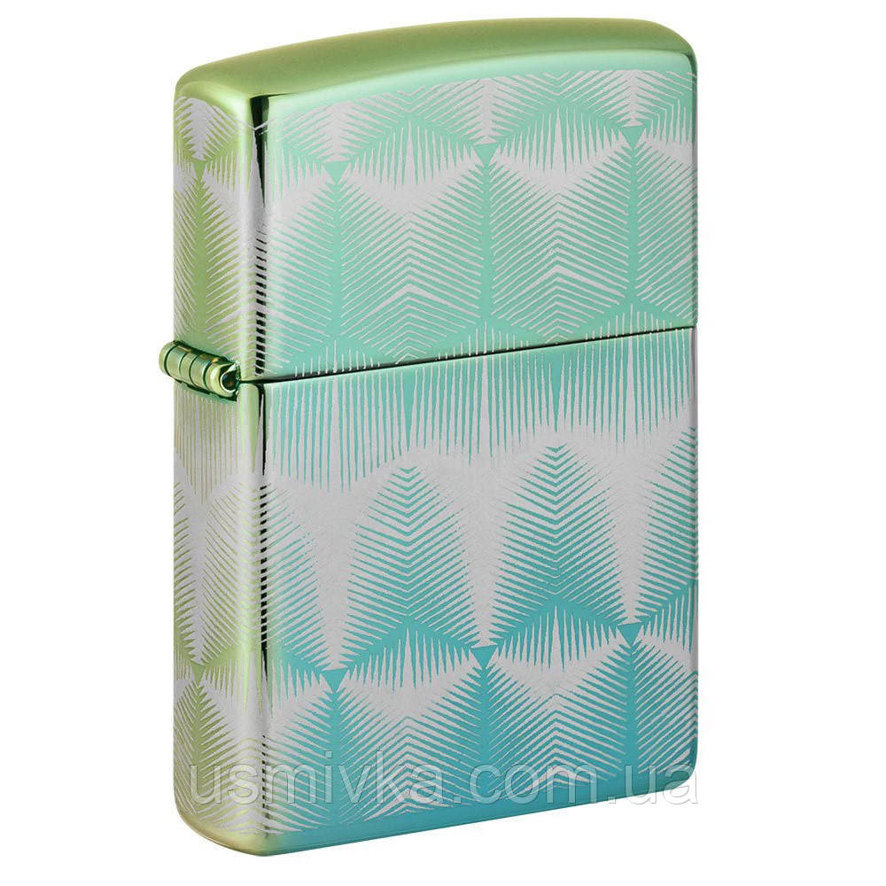 Zippo Pattern Design 49813, запальничка зипо зелена, фото 1