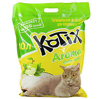 Наповнювач силікагелевий для котячого туалету Kotix Aroma Зелене яблуко, що вбирає, 10 л (4,5 кг)