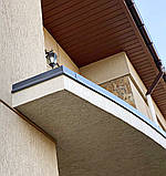 Карнизна планка капельник відлив для круглого радіусного овального балкона тераси монтаж під плитку довжина 2.7 метра, фото 3