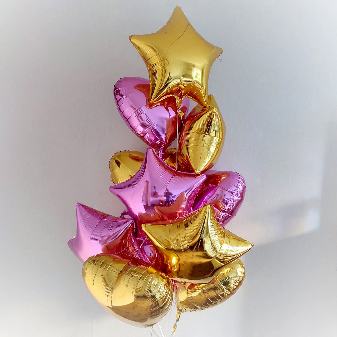 Композиція з гелієвих кульок Зірки Серця на подарунок дівчині дівчинці Повітряні Гелієві кульки з гелієм для дівчинки, дівчини