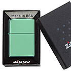 Zippo Classic High Polish Green 28129, запальничка зипо зелена, фото 4