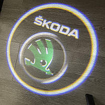Проектор підсвічування логотипу для дверей Skoda (Шкода) Fabia, Octavia, Roomster, Superb, фото 3