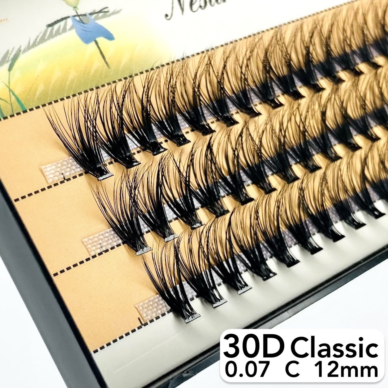 Купить Nesura Eyelash Classic 30D, 0,07, изгиб C, 12 мм, 60 пучков ...