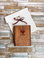 Блокнот з дерев`яною обкладинкою "Червоне серце. Freedom"