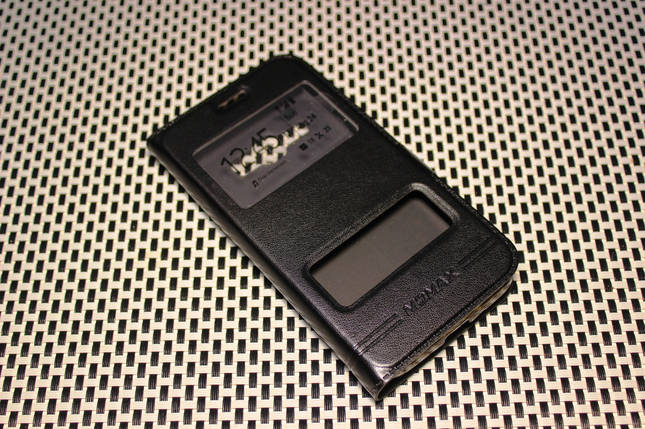 Шкіряний чохол-книжка Momax для Samsung Galaxy J1 2016 Duos SM-J120 чорний, фото 1