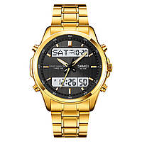 Аналоговые электронные часы с таймером Skmei 2049GDWT Gold-White