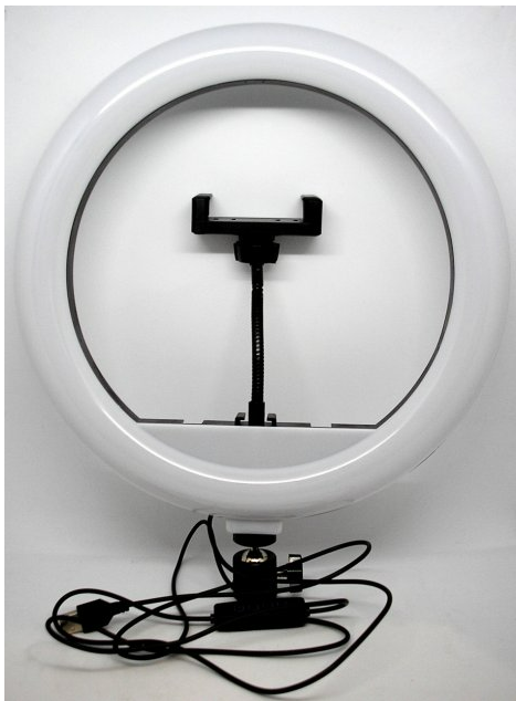 Кільцева світлодіодна Led-лампа YQ 26 cm тримачем для телефона та кріпленням під штатив
