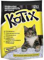 Наповнювач силікагелевий для котячого туалету Kotix, всмоктуючий, 5л (2,35 кг)
