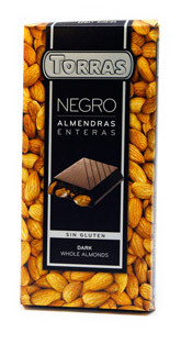 Чорний шоколад Torras з мигдалем , 200 гр