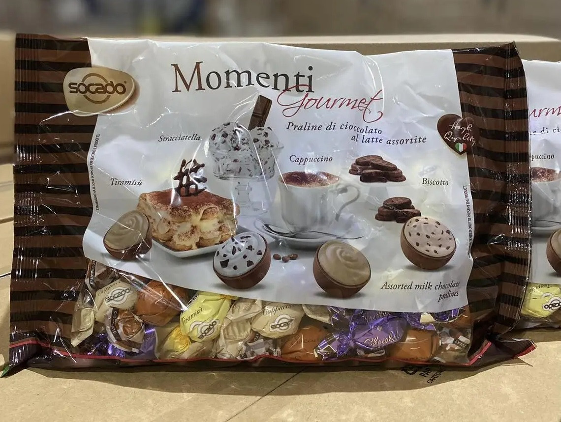 Цукерки Шоколадні Асорті Сокадо Моменти Socado Momenti Gourmet Praline Assorted 1000 г Італія