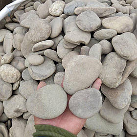 Галька річкова плоска 60-120 мм для прудів, водойм, ландшафтного дизайну (ціна за 1 кг від 1 тони)
