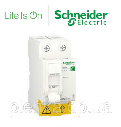 Вимикач диференціального струму, ПЗВ, 2P, 25A, 30 mA,Schneider Electric Resi9 R9R51225