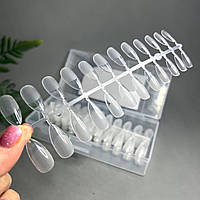 Типсы гелевые 1 пластина форма миндаль для наращивания ногтей