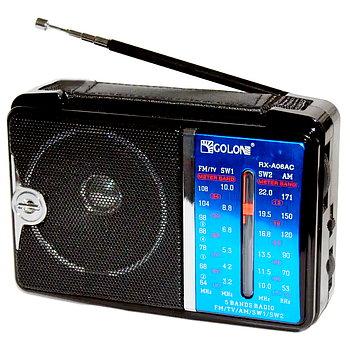 Радіоприймач на батарейках та від мережі Golon RX-А06АС / Потужний 4-хвильовий приймач / Радіоприймач ФМ