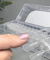 Тіпси гелеві прозорі для нарощування нігтів 10 пластин форма мигдаль