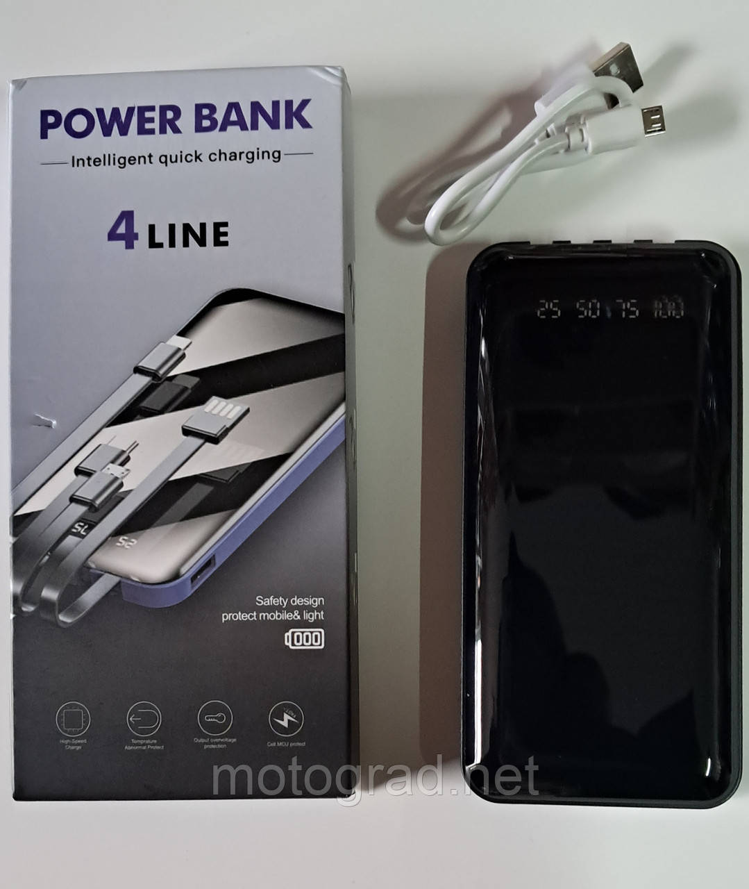 Портативний зарядний пристрій Power Bank 10000 mAh USB/Type-C чорний повербанк