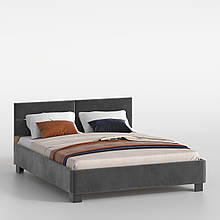 Двоспальне ліжко Бріз Комфорт з м'якою спинкою та дерев'яною решіткою 930х2040х1640 мм
