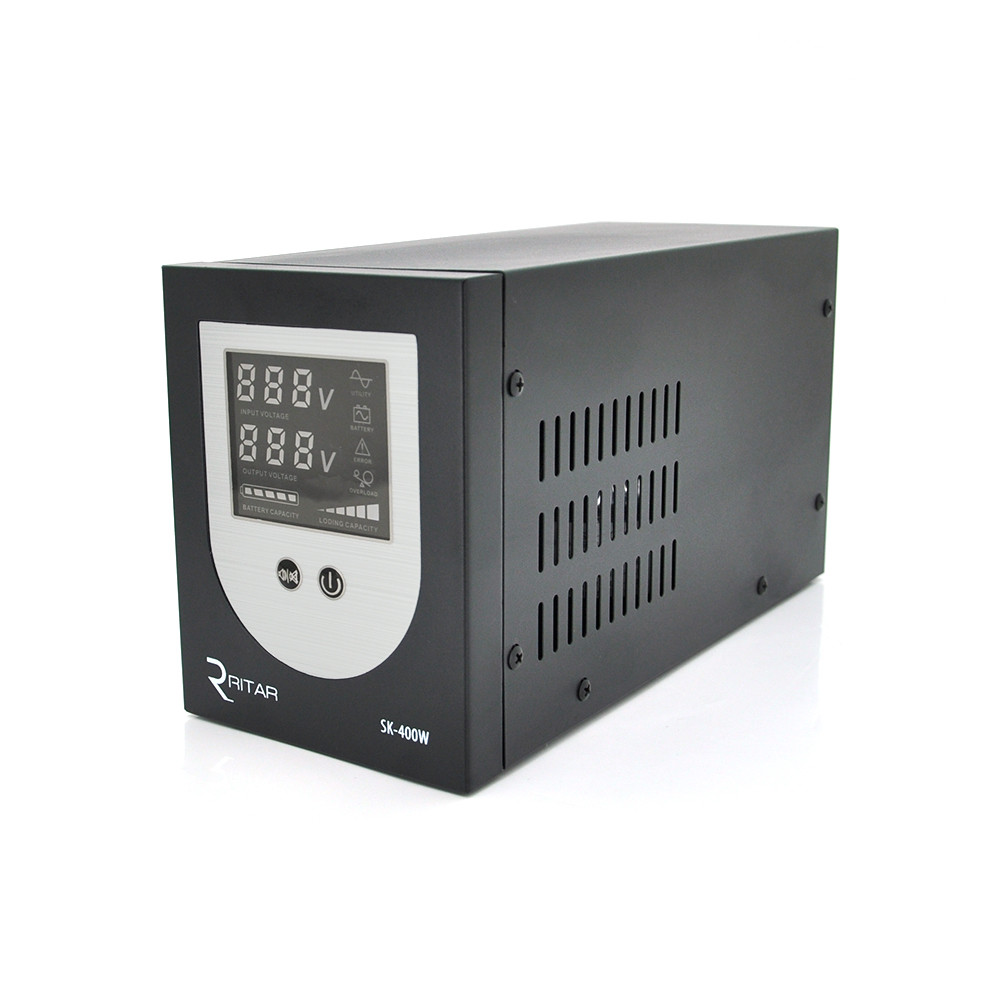 ДБЖ з правильною синусоїдою Ritar SK-600VA (400W), DC:145-275V, AC: 230 V, LCD-дисплей, 1Shuko socket, 12V під