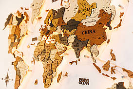 Карта світу на стіну з підсвічуванням