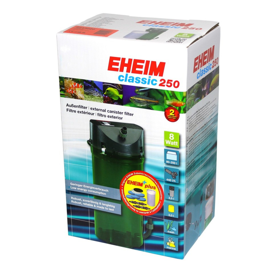 Фільтр зовнішній, Eheim Classic 2213, 440 л/год. Ідеальний для використання в прісноводних і морських акваріумах