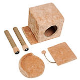 Дряпка Будиночок для кота Дряпка для кішок Стійка кігтеточка для котів з лежанкою, фото 6