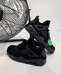 Кросівки Nike Air Jordan 4 Retro black Взуття Найк Джордан Ретро чорні чоловічі жіночі підліткові