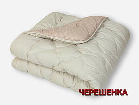 Демісезонне стьобане двоспальне Євро ковдра 195х215 см тепле двостороннє мікрофібра/ холофайбер бежеве з пудровим, фото 3