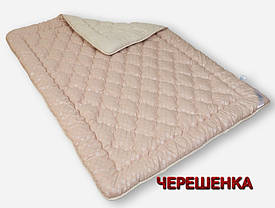 Демісезонне стьобане двоспальне Євро ковдра 195х215 см тепле двостороннє мікрофібра/ холофайбер бежеве з пудровим, фото 4