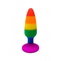 Анальний корок Wooomy Hiperloo Silicone Rainbow Plug S, фото 3